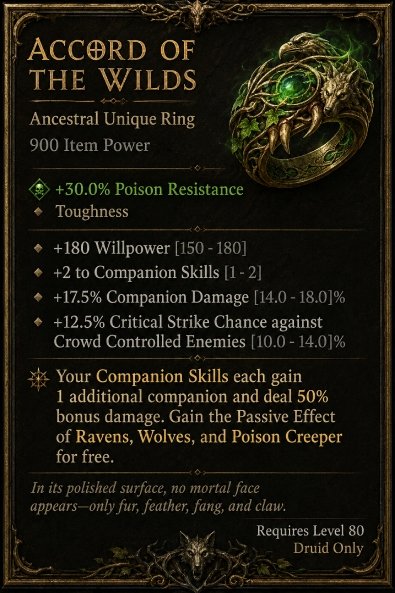Diablo 4 Accord of the Wilds card