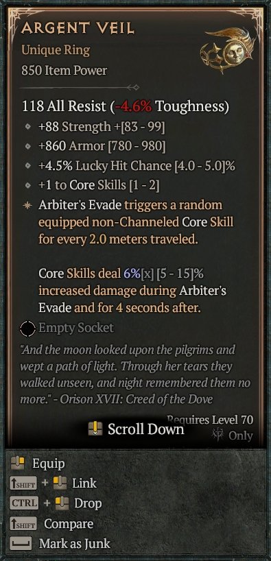 Diablo 4 Argent Veil card