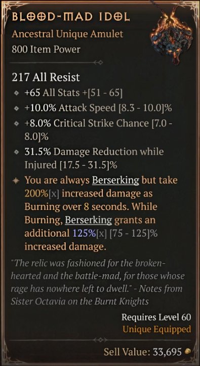 Diablo 4 Battle Trance card