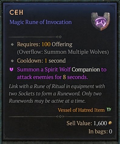 Diablo 4 Ceh Rune - Ritual Rune card