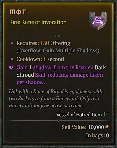 Diablo 4 Mot Rune - Ritual Rune card
