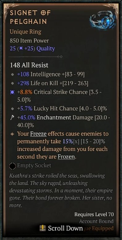 Diablo 4 Signet of Pelghain card