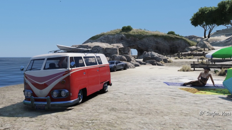 Gta 5 BF Surfer parked on beach